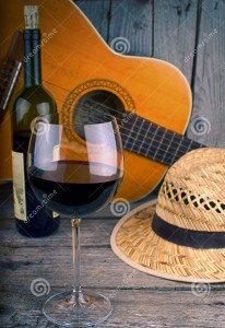 guitarra y vino