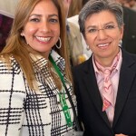 Mileyka Brugal junto a la alcaldesa de Bogota Claudia Lopez