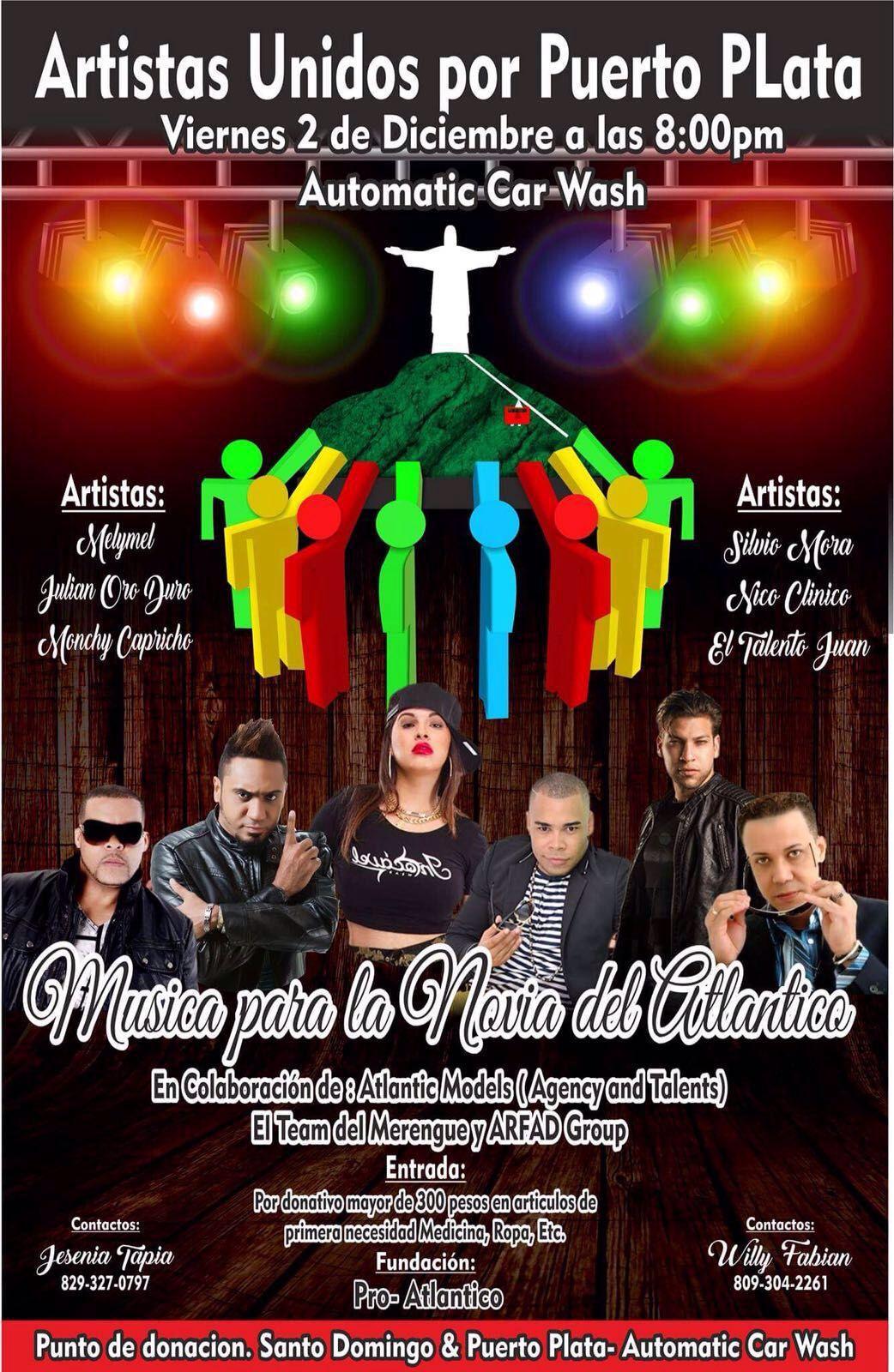 Presentarán concierto Artistas Unidos por Puerto Plata a beneficio de los afectados por las inundaciones