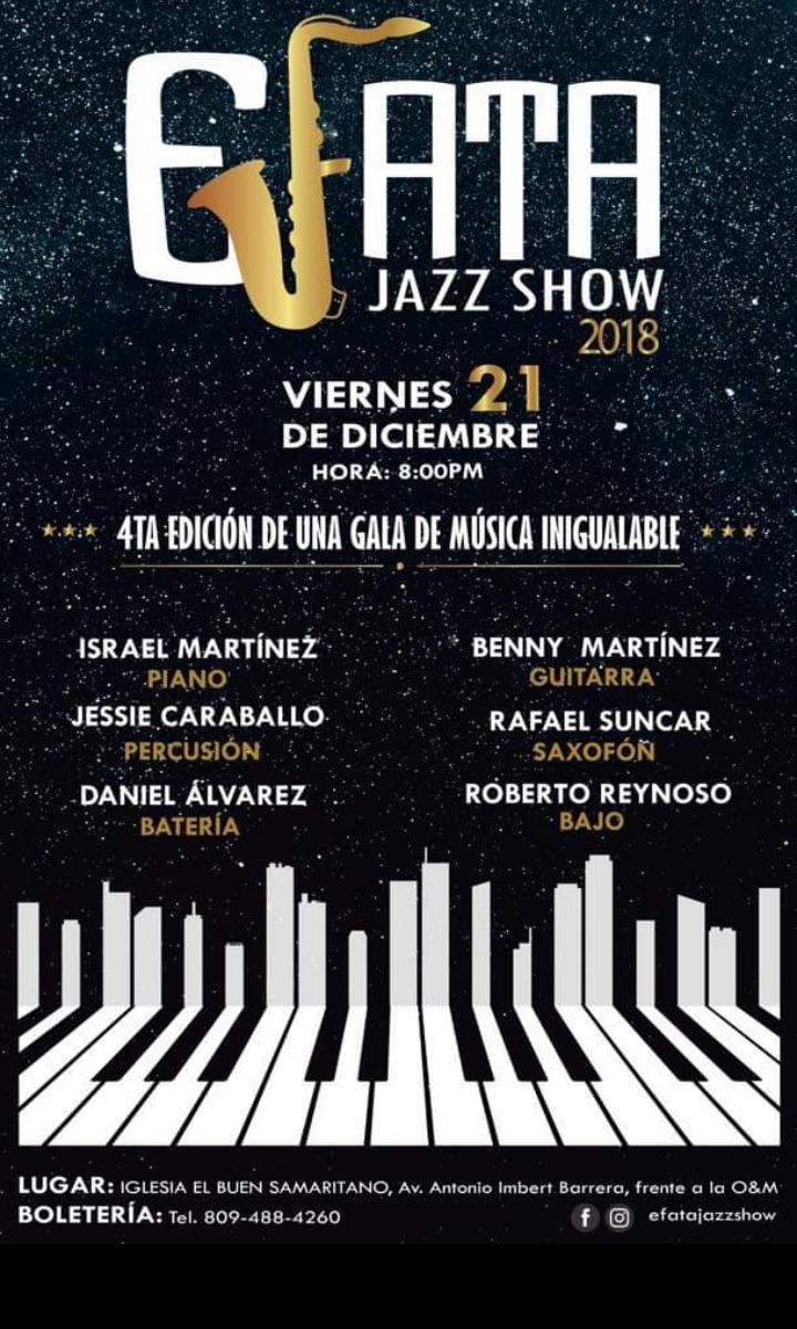 Concierto de Jazz Efata 2018 será este 21 de diciembre en Puerto Plata