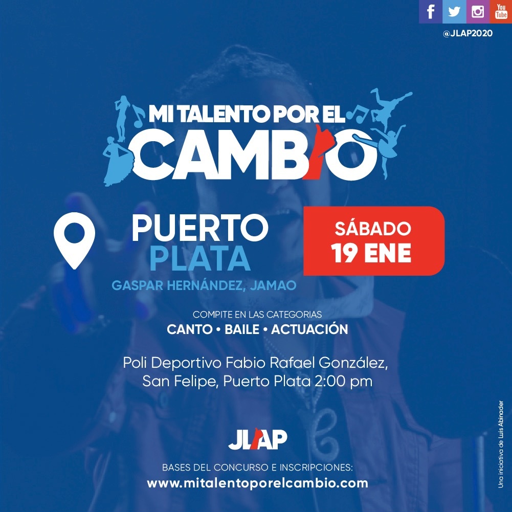 Realizarán en Puerto Plata competencia artística “Mi talento por el Cambio”
