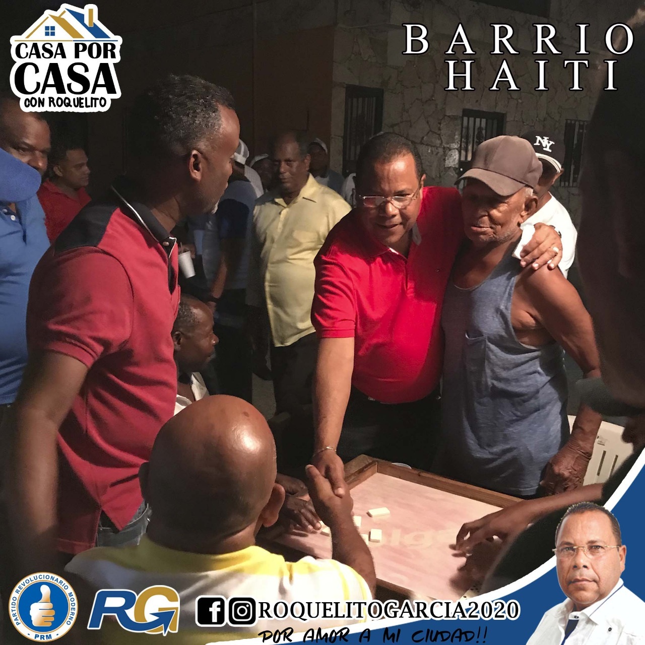 Roquelito García realiza exitosas jornadas casa por casa en los barrios Haití y Ginebra Arzeno