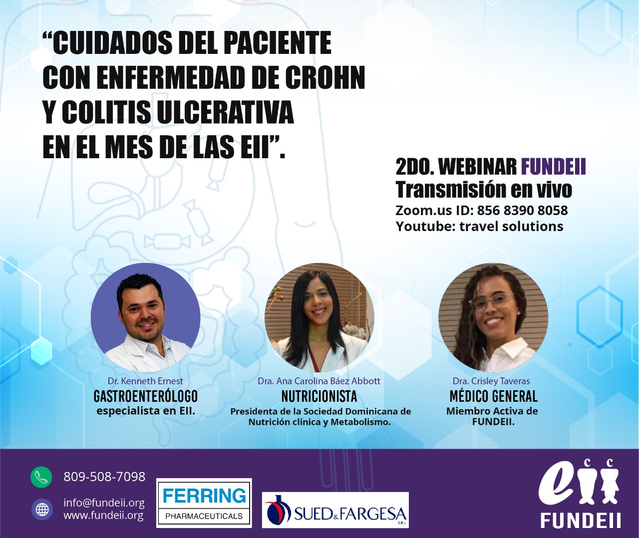 FUNDEII realiza Webinar sobre cuidados del paciente con enfermedad de Crohn y Colitis Ulcerativa