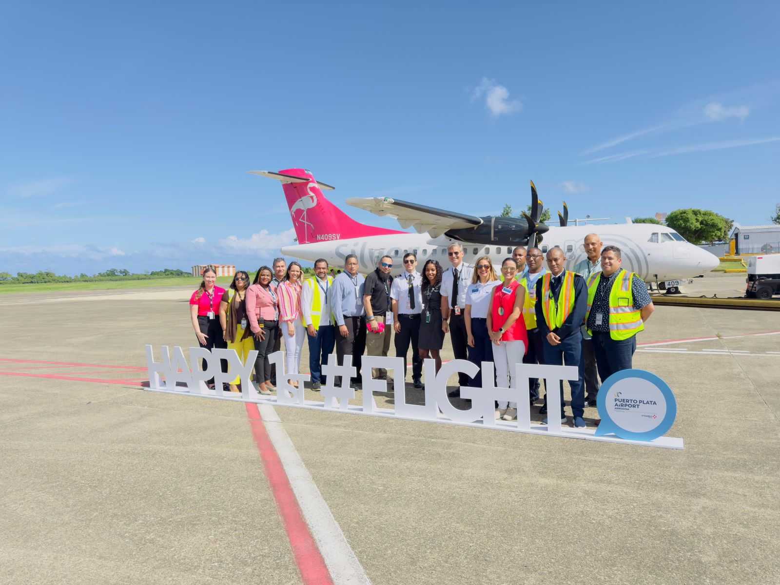 Cámara de Comercio felicita a AERODOM por la materialización del primer vuelo de Silver Airways, quien inició su nueva ruta San Juan, Puerto Rico