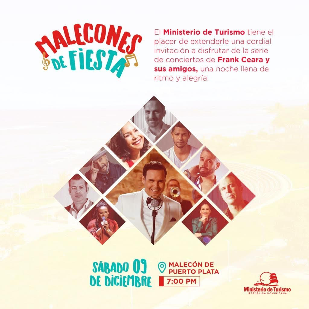 Turismo y su plataforma Malecones de Fiestas anuncia  concierto denominado FRANK CEARA ENTRE AMIGOS